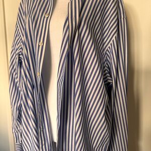 Charles Tyrwhitt Men Blue and White Striped Shirt
